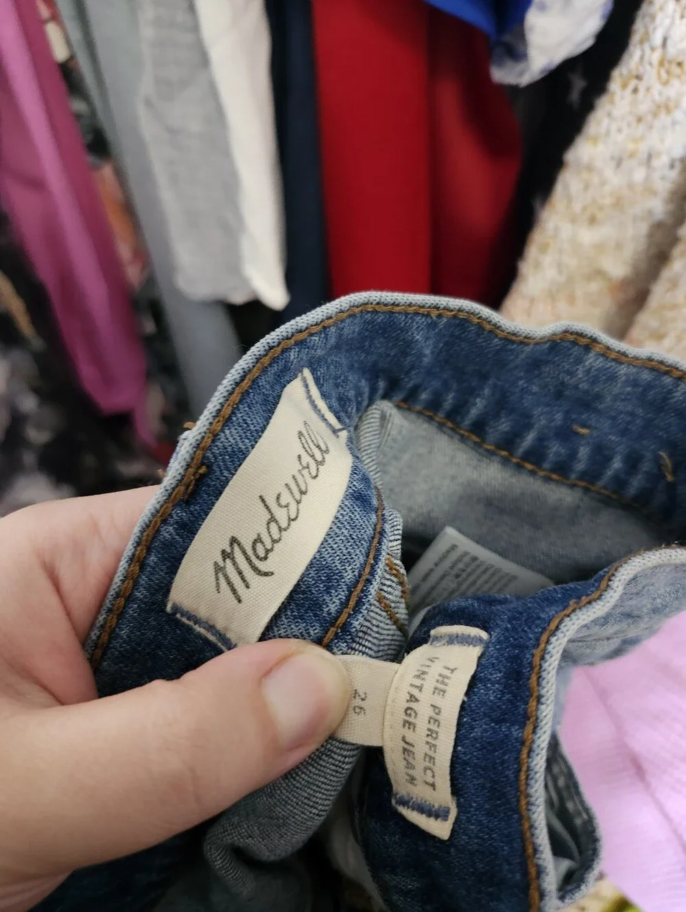 Madewell The Perfect Vintage Light Blue Straight Leg Distressed Jeans 26